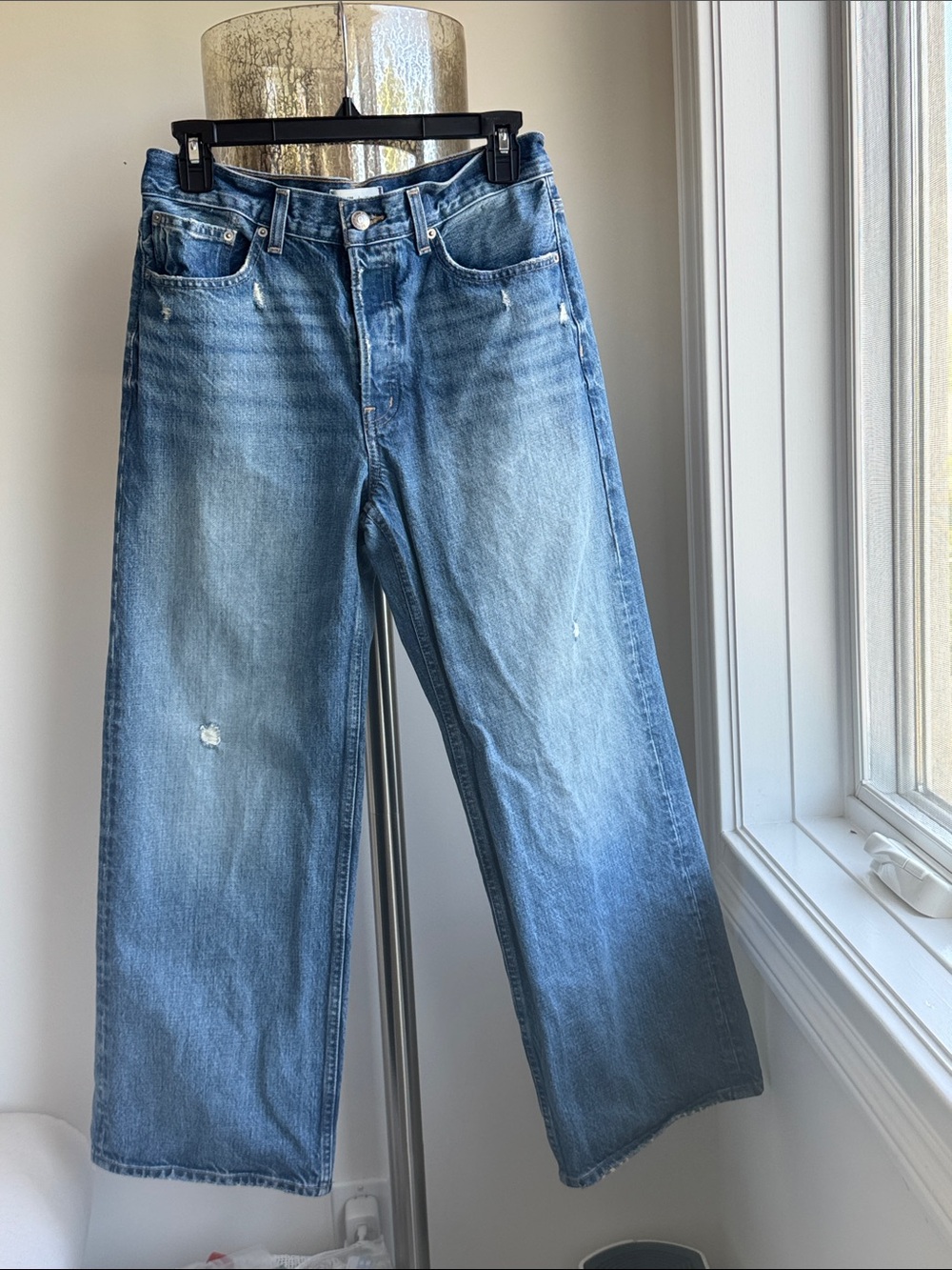 Madewell Relaxed Low Slung Wide-Leg Jeans in Light Blue Wash